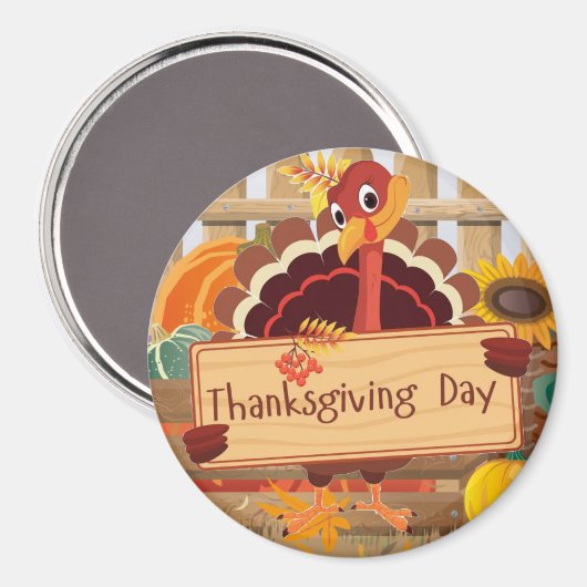 Erntedank Türkei Magnet (Vorderseite/Rückseite)