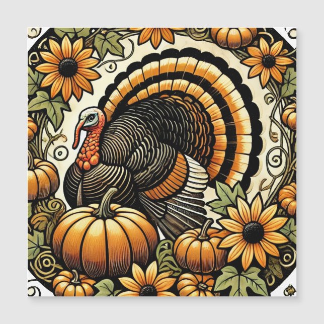 Erntedank Türkei Magnetkarte (Vorderseite)