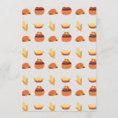 Erntedank Türkei Mais Cupcake Pie Abendmenü Menükarte (Rückseite)