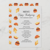 Erntedank Türkei Mais Cupcake Pie Abendmenü Menükarte (Vorne/Hinten)