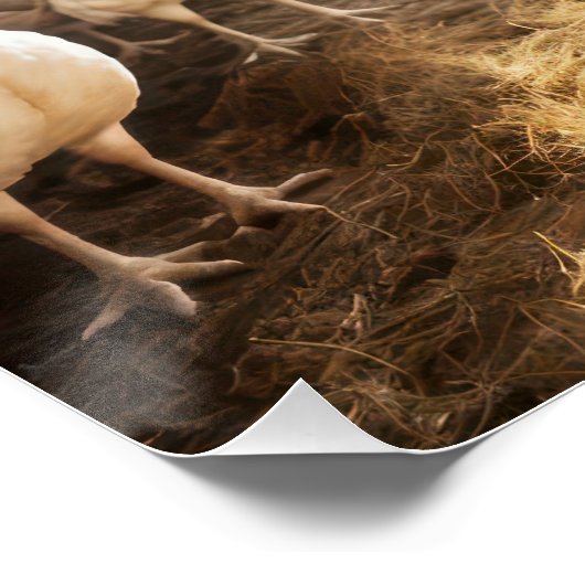 Erntedank Türkei mit dem Zeichen "Schweinefleisch  Poster (Ecke)