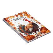 Erntedank Türkei mit Herbstleaves und Pumpkin Notizblock (Rechte Seite)