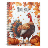 Erntedank Türkei mit Herbstleaves und Pumpkin Notizblock (Vorderseite)
