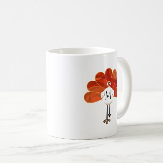 Erntedank Türkei Mit Monogramm Gruß Kaffeetasse (VorderseiteRechts)