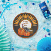 Erntedank Türkei mit Pumpkin Design Pappteller (Party)