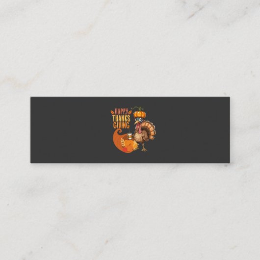 Erntedank Türkei mit Pumpkin Hat Mini Visitenkarte (Vorderseite)