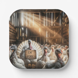 Erntedank Türkei mit sonnigen Zeichen Pappteller