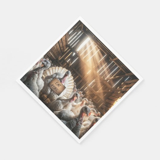 Erntedank Türkei mit sonnigen Zeichen Serviette (Ecke)