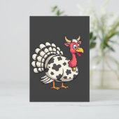 Erntedank Türkei Moo Cow Head Funny Fall Familie Dankeskarte (Stehend Vorderseite)