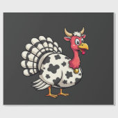 Erntedank Türkei Moo Cow Head Funny Fall Familie Geschenkpapier (Flach)
