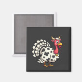 Erntedank Türkei Moo Cow Head Funny Fall Familie Magnet (Vorderseite/Rückseite)