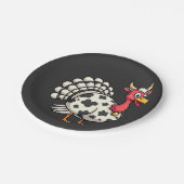 Erntedank Türkei Moo Cow Head Funny Fall Familie Pappteller (Schrägansicht)