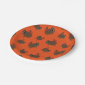 Erntedank Türkei Muster Orangenpapier Platte Pappteller (Schrägansicht)