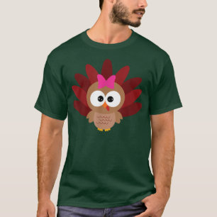 Erntedank Türkei Niedliches Gesicht Funny Girls Da T-Shirt