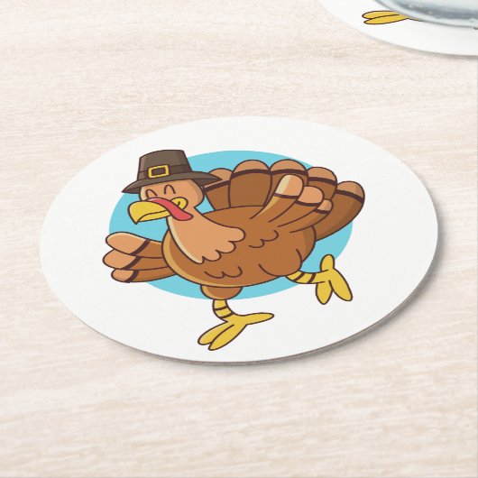 Erntedank Türkei Papier Untersetzer (Angewinkelt)