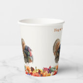 Erntedank Türkei Papieraufnahmen Pappbecher (Vorderseite)