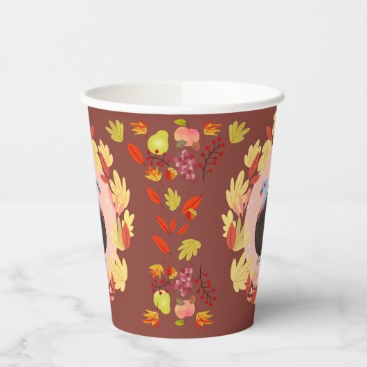 Erntedank Türkei Papieraufnahmen Pappbecher (Links)