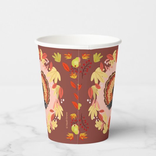 Erntedank Türkei Papieraufnahmen Pappbecher (Rechts)