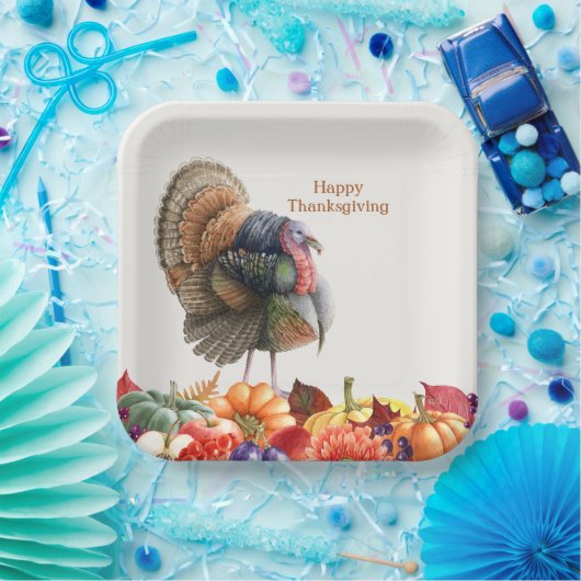 Erntedank Türkei Papiertafel Pappteller (Party)