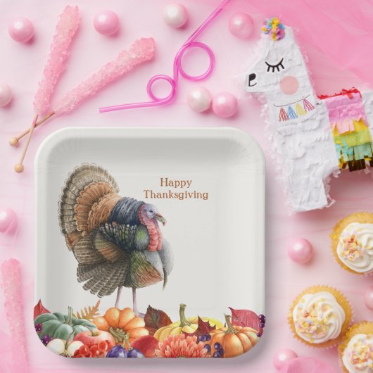 Erntedank Türkei Papiertafel Pappteller (Party)