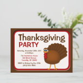 Erntedank Türkei Party Einladungen (Stehend Vorderseite)