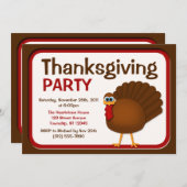 Erntedank Türkei Party Einladungen (Vorne/Hinten)