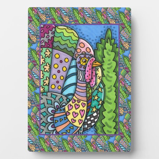 ERNTEDANK TÜRKEI, PATCHWORK FEATHERS, FOLK ART FOTOPLATTE (Vorderseite)