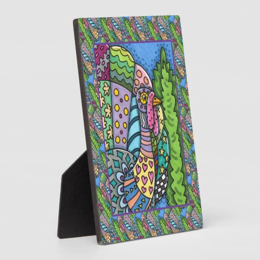 ERNTEDANK TÜRKEI, PATCHWORK FEATHERS, FOLK ART FOTOPLATTE (Seite)