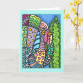 ERNTEDANK TÜRKEI, PATCHWORK FEATHERS, FOLK ART KARTE (Gelbe Blume)