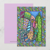 ERNTEDANK TÜRKEI, PATCHWORK FEATHERS, FOLK ART MITTEILUNGSKARTE (Vorne/Hinten)
