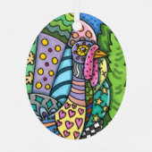 ERNTEDANK TÜRKEI, PATCHWORK FEATHERS, FOLK ART ORNAMENT AUS METALL (Rückseite)