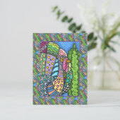 ERNTEDANK TÜRKEI, PATCHWORK FEATHERS, FOLK ART POSTKARTE (Stehend Vorderseite)