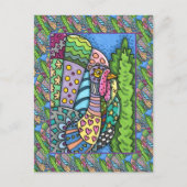 ERNTEDANK TÜRKEI, PATCHWORK FEATHERS, FOLK ART POSTKARTE (Vorderseite)