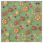 Erntedank Türkei Pie Pumpkin Green Orange Chic Stoff (Nahaufnahme)