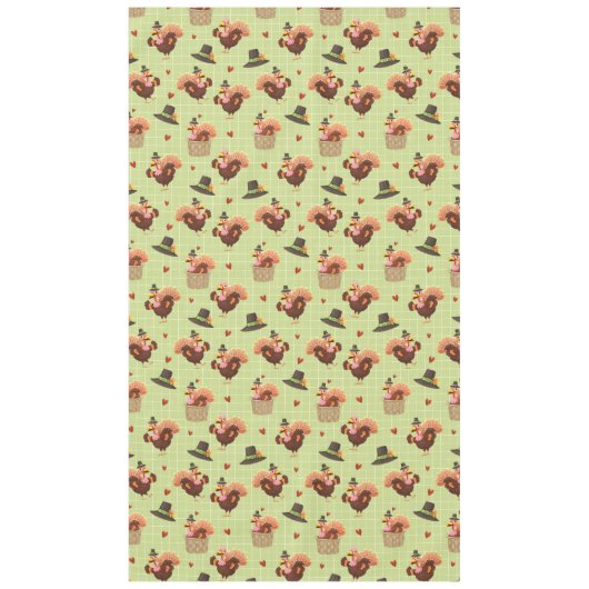 Erntedank Türkei & Pilgrim Hat Tablecloth Tischdecke (Vorderseite)