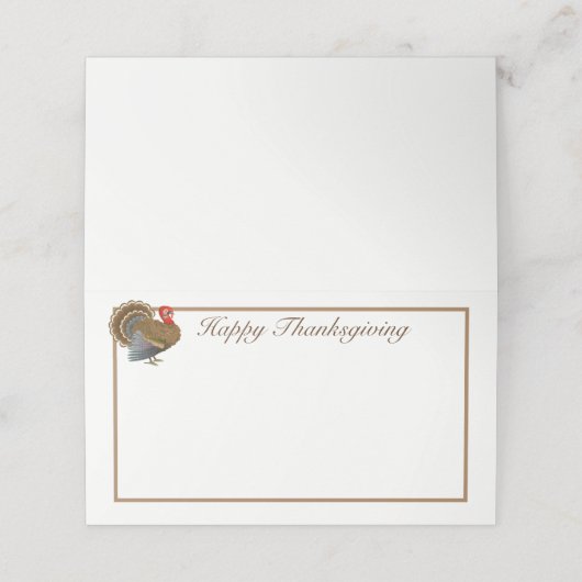 Erntedank Türkei Platzkarten (Außenseite Aufgefaltet)