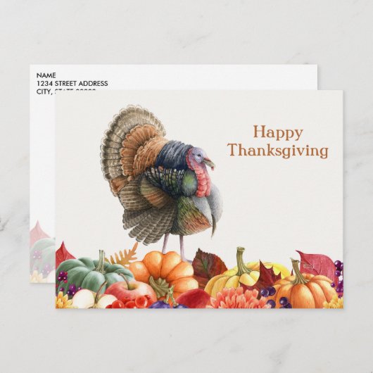 Erntedank Türkei Postkarte (Vorne/Hinten)