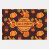 Erntedank Türkei Pumpkin Herbstleaves Geschenkpapier Set (Vorderseite 3)