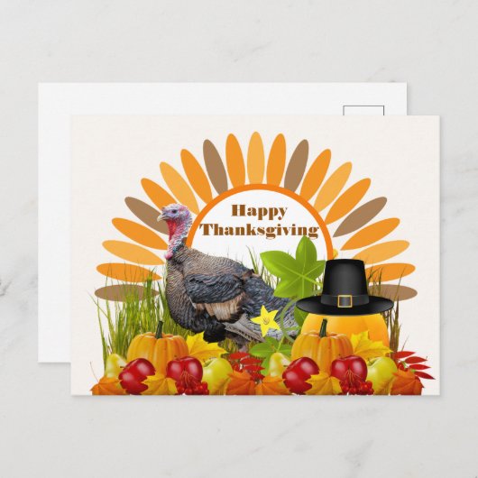 Erntedank Türkei, Pumpkins Holiday Postcard Postkarte (Vorne/Hinten)