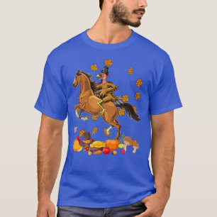Erntedank Türkei Reiten Pferdepumpen Matching T-Shirt