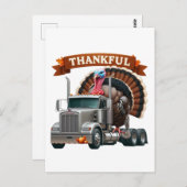 Erntedank Türkei Reiten Semi Truck Postkarte (Vorne/Hinten)