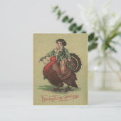 Erntedank Türkei Riding Feiertagspostkarte (Stehend Vorderseite)