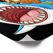 Erntedank Türkei Riding Shark Fun Kleinkind Boys Poster (Ecke)