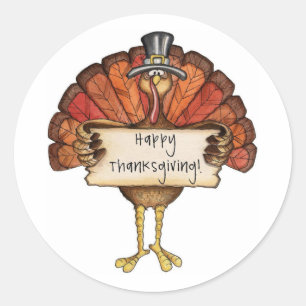 Erntedank Türkei Runder Aufkleber