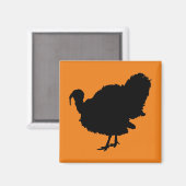 Erntedank Türkei Silhouette Magnet (Vorderseite/Rückseite)