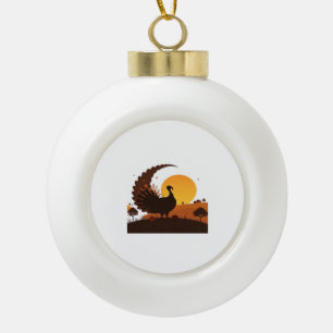 Erntedank Türkei Silhouette - Sunset Harvest Sc Keramik Kugel-Ornament