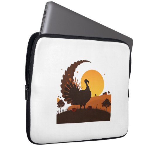 Erntedank Türkei Silhouette - Sunset Harvest Sc Laptopschutzhülle (Vorne Rechts)