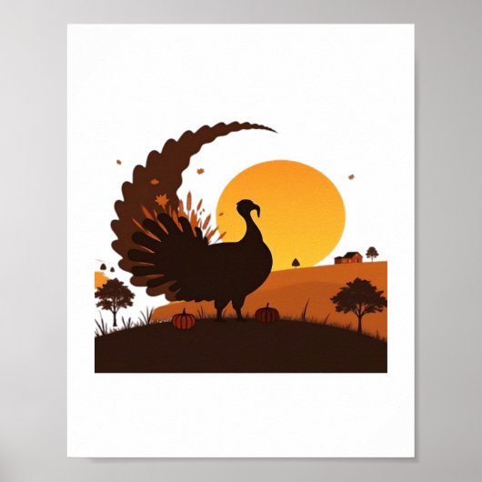 Erntedank Türkei Silhouette - Sunset Harvest Sc Poster (Vorne)