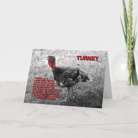 Erntedank Türkei Spaß Feiertagskarte (Vorderseite)
