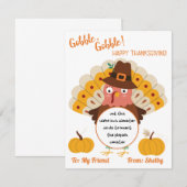 Erntedank Türkei spielt Doh Gift Card Einladung (Vorne/Hinten)